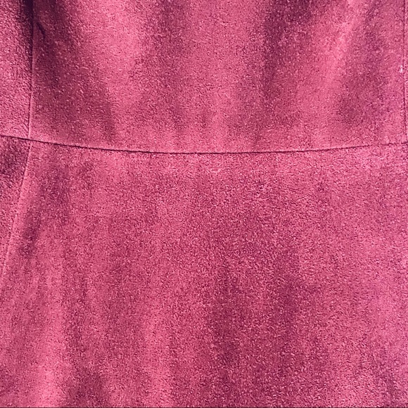 BB Dakota sleeveless burgundy suede plunging empire eyelet mini party dress-4 - Picture 8 of 16